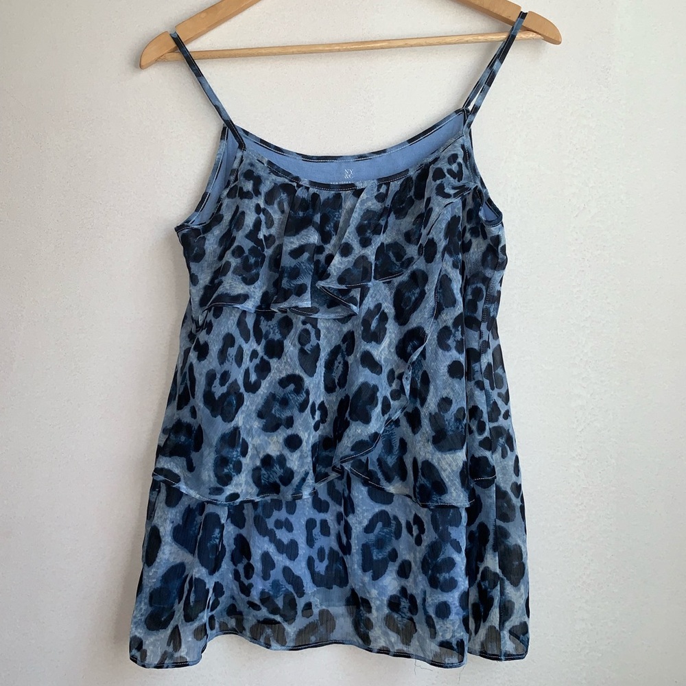 🎄Super cute Blue leopard print top